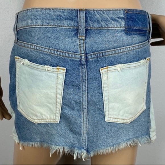 NEW FREE PEOPLE REVOLVE DENIM MINI SKIRT - Picture 6 of 7